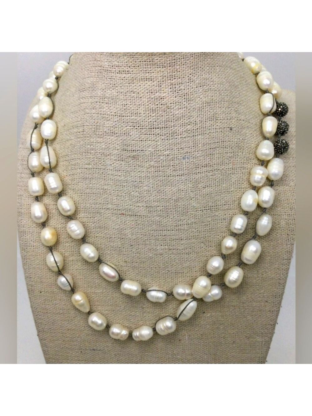 Lucky Brand Ringed Pearl Beaded Necklace 35"